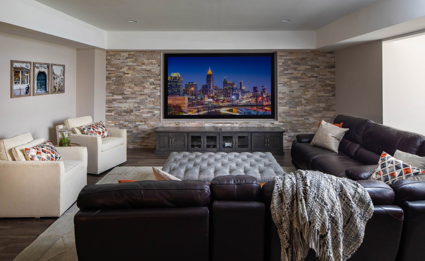 Basement Media Room Design Marietta