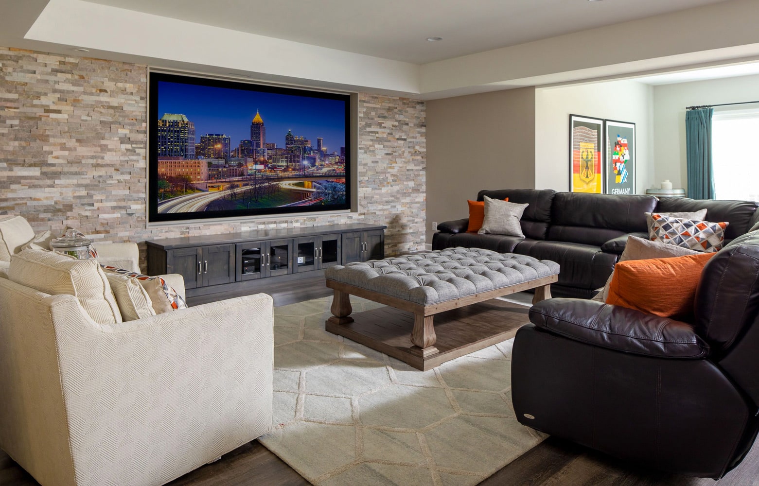 Marietta Luxe Basement Media Design