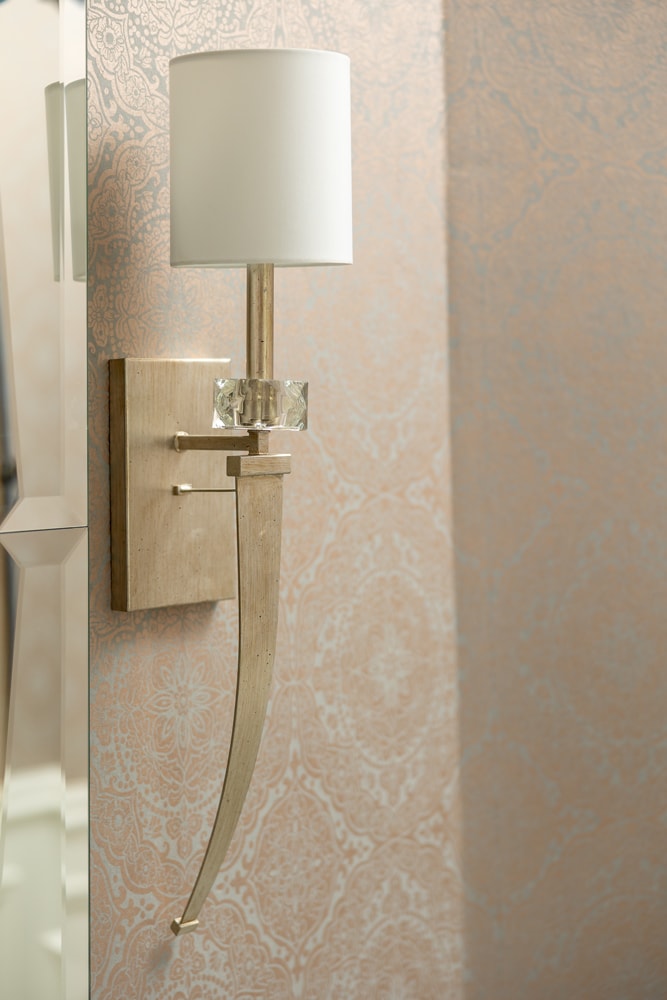 Roswell Powder Room Wallpaper Lighting Design