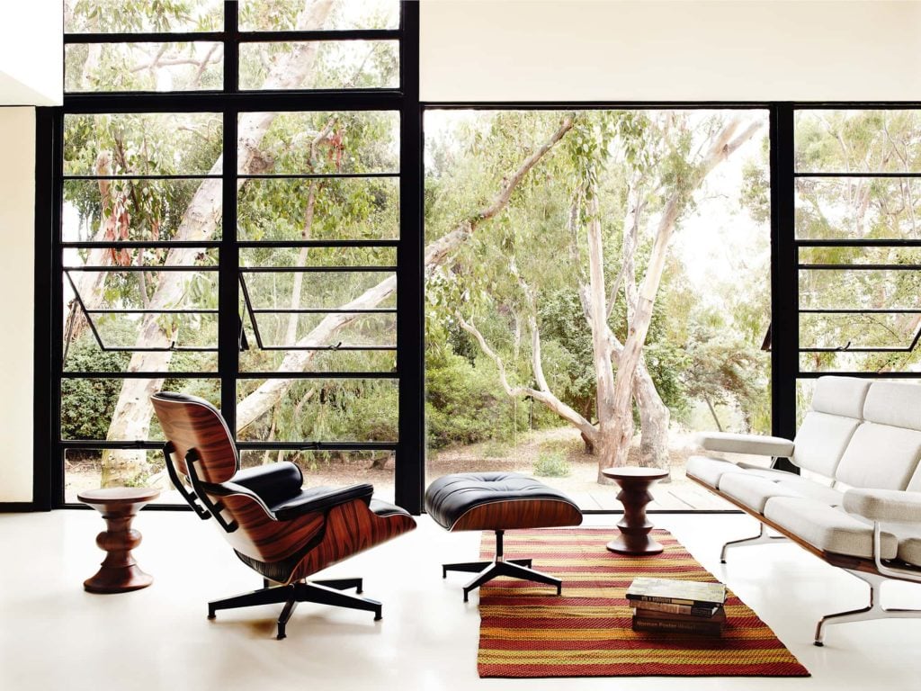 Mid-Century Modern Furniture Style with an Eames Lounge Chair and Ottoman